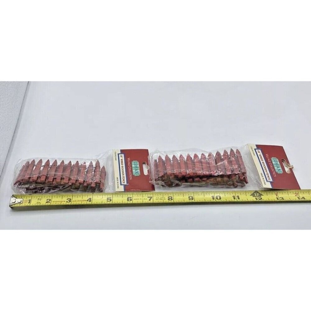 Vtg 90s Lemax Wired Wooden Fence Lot 2 Christmas Village 18 In Holiday Retro - Picture 8 of 11